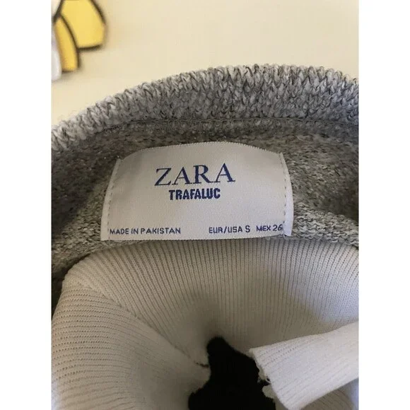 Zara Women’s Grey Jumper Sweater Pullover Crew Neck Long Sleeve Size S - Picture 6 of 7